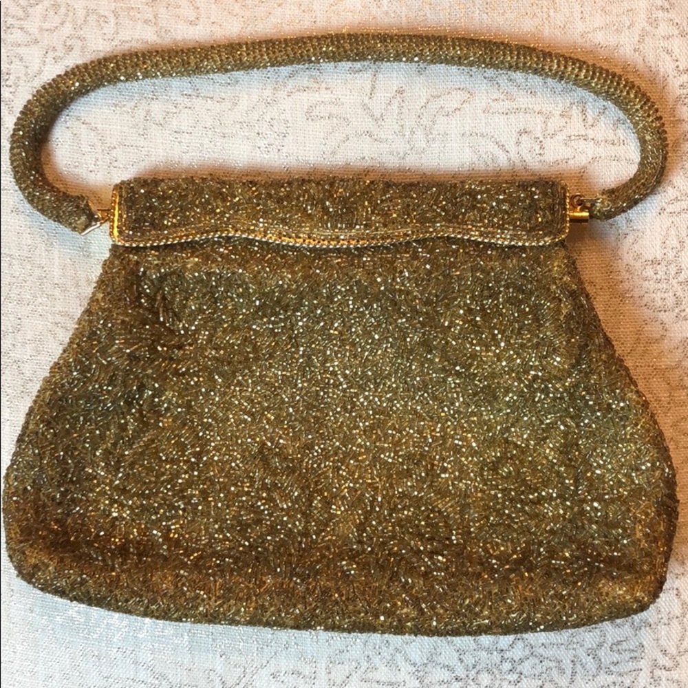 Vintage beaded Gold bag